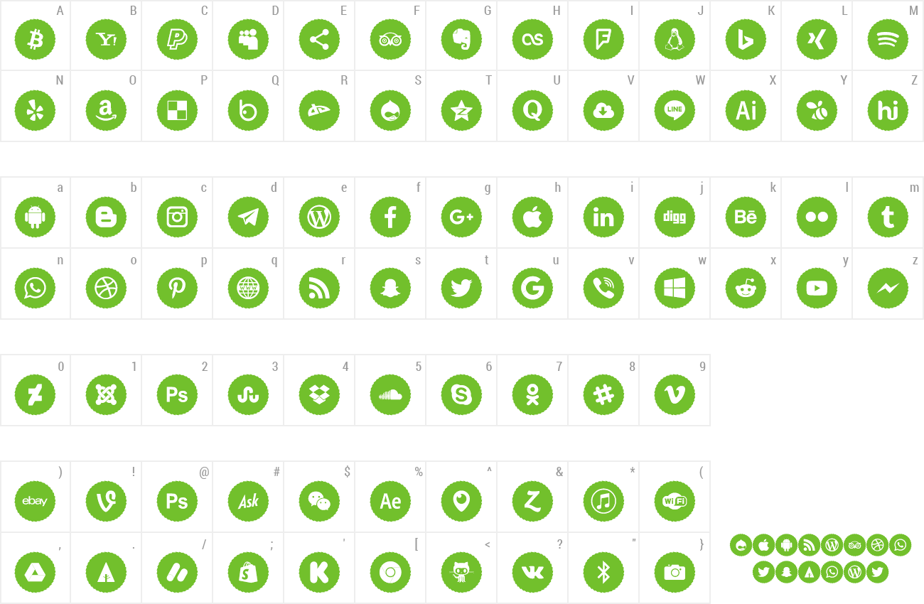 Font Type Icons Color 2019 preview